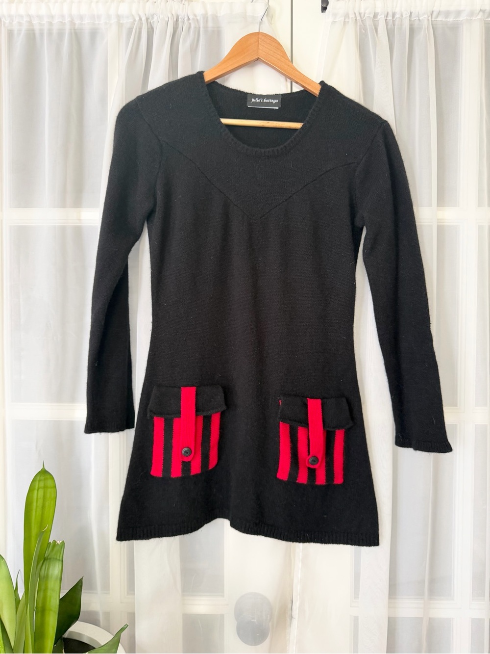 Vintage 80s 90s Julie's Bottega Cashmere Tunic Sweater Size XS/S **DAMAGED**